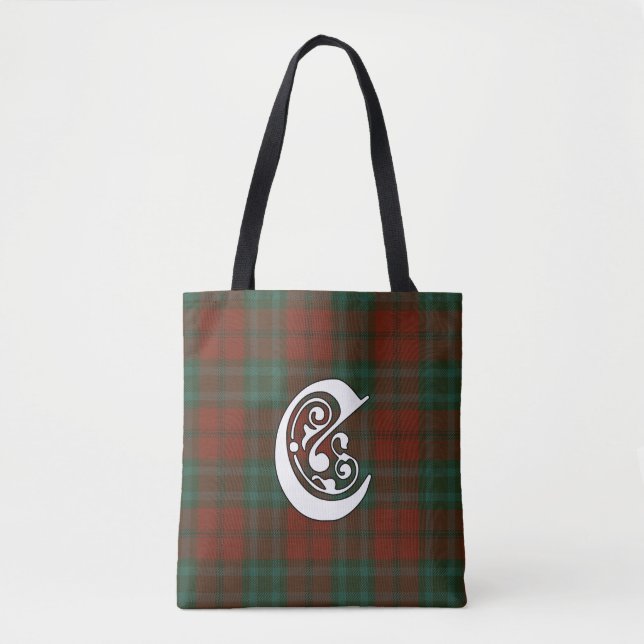 Cook Clan Tartan Monogram Tote Bag (Front)