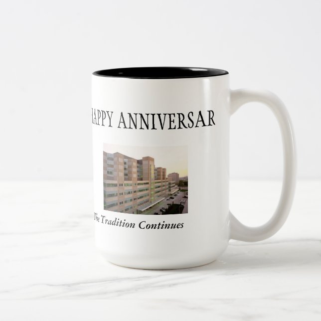 Cook County Hospital 10 year Anniversary Two-Tone Coffee Mug (Right)