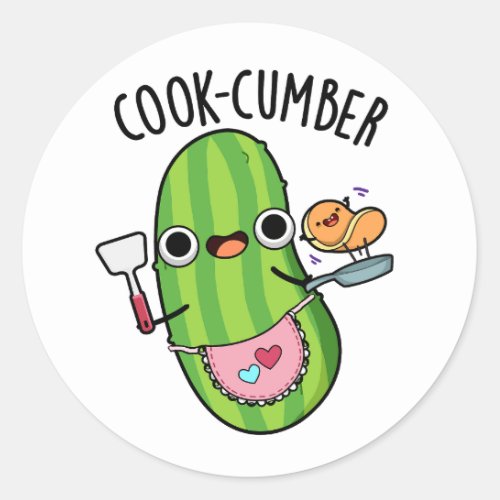 Cook_cumber Funny Cucumber Pun  Classic Round Sticker