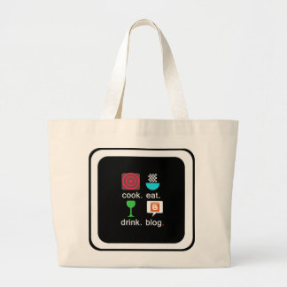 "Cook. Eat. Drink. Blog" Jumbo Tote