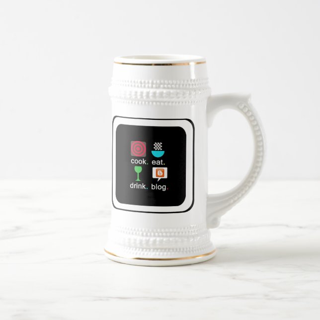 "Cook. Eat. Drink. Blog." Stein (Right)
