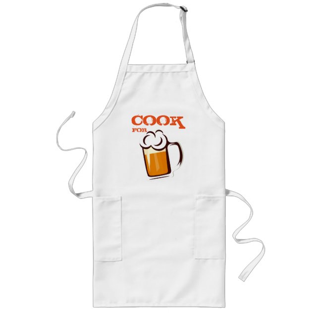 COOK FOR BEER FUNNY LONG APRON (Front)