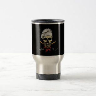 Cook Grill Master Chef Skull Face Halloween Gift Travel Mug