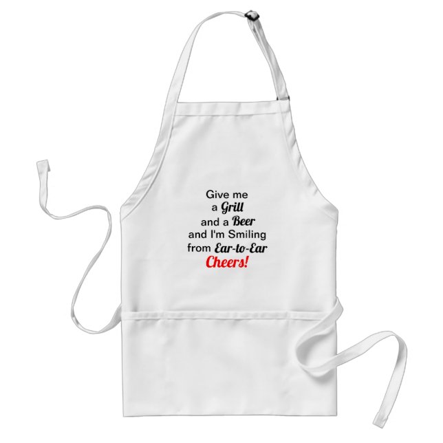 Cook Grilll Beer Humorous Apron (Front)