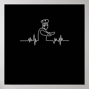 Cook Heartbeat Chef Cooking Kitchen Food Maker Poster
