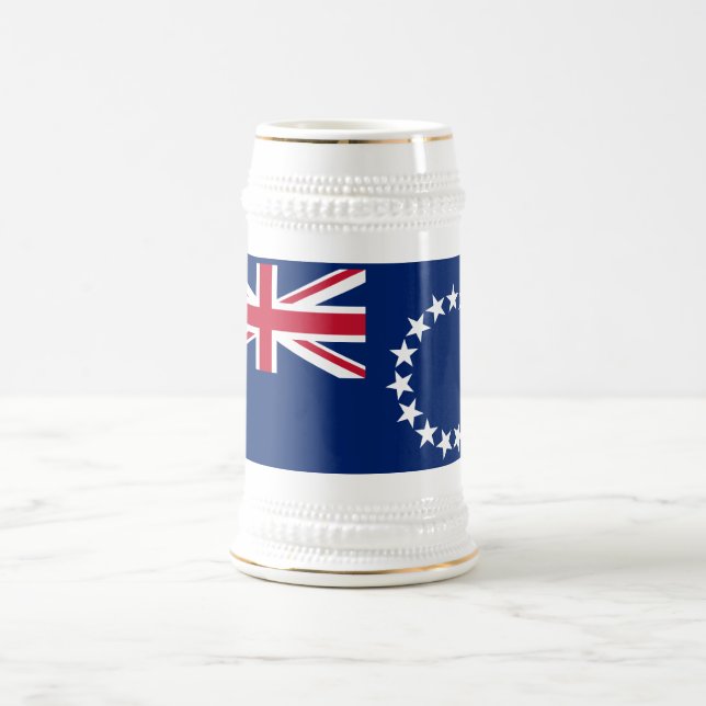 Cook Islands Flag Beer Stein (Center)