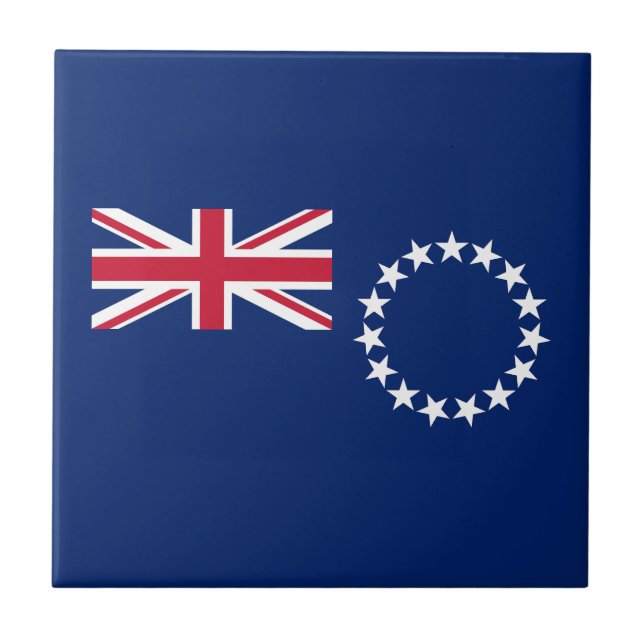 Cook Islands Flag Ceramic Tile (Front)