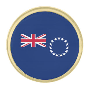 Cook Islands Flag Gold Finish Lapel Pin