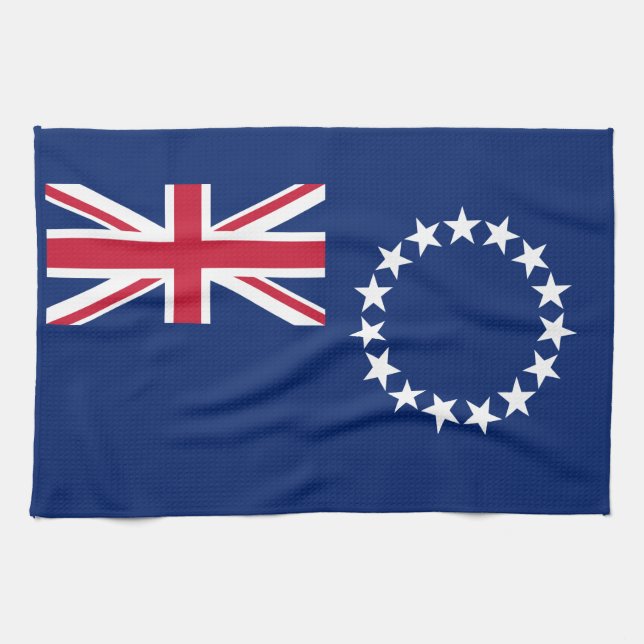 Cook Islands Flag Kitchen Towel (Horizontal)