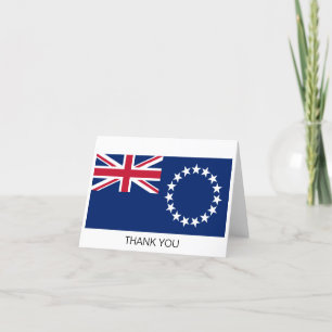 Cook Islands Flag Letterpress Thank You Card