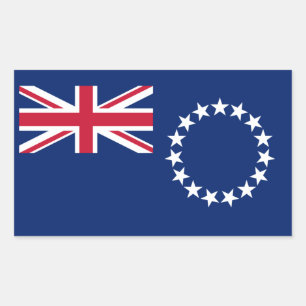 Cook Islands Flag Rectangular Sticker