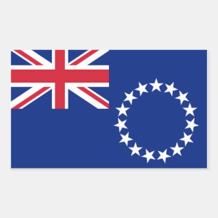 Cook Islands Flag Rectangular Sticker