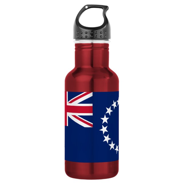 Cook Islands Flag Stainless Steel Water Bottle (Front)