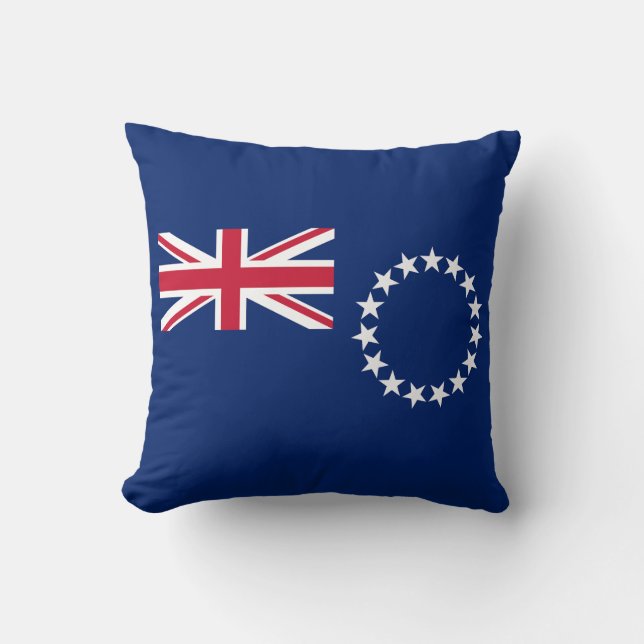 Cook Islands Flag Throw Pillow (Front)