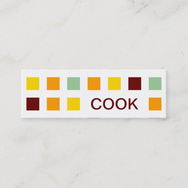 COOK (mod squares) Mini Business Card (Front)