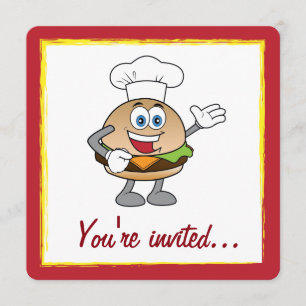 Cook-Out with Cheeseburger Invitation