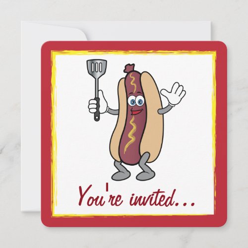 Cook_Out with Hot Dog Invitation