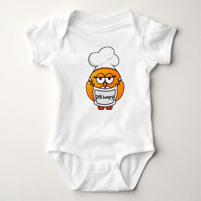 Cook owl - Still hungry! Baby Bodysuit (Front)