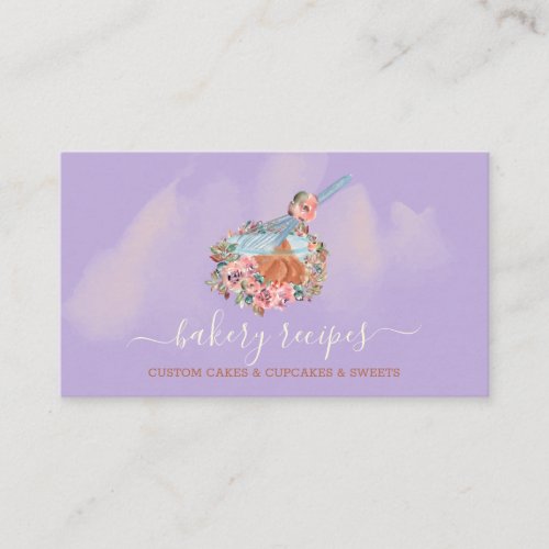 Cook Recipe Whisk Ingredients purple Business Card