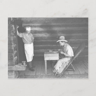 Cook watching a cowboy play cards 2