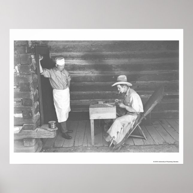 Cook watching a cowboy play cards 2 poster (Front)