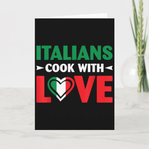 Cook With Love Italian Chef Funny Sayings Quotes  Card