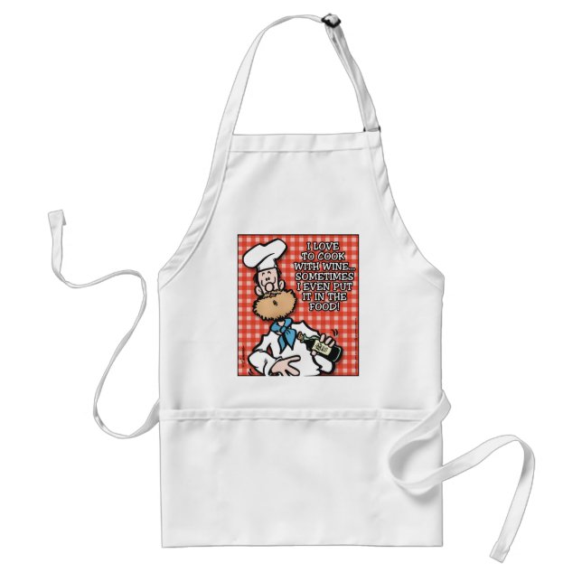 Cook With Wine Adult Apron (Front)