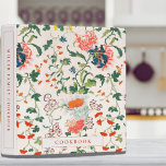 Cookbook | Blooming Floral Pattern Vintage Style<br><div class="desc">Stylish cookbook binder for organizing your family's recipes, meal planning or other subject. Features an elegant blooming flower pattern in vintage style with orange, red, blue and green accents with custom text in a coordinating neutral banner with complimentary accents and text. Shown with the text "COOKBOOK" on the front cover...</div>
