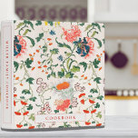Cookbook | Blooming Floral Pattern Vintage Style 3 Ring Binder<br><div class="desc">Stylish cookbook binder for organizing your family's recipes, meal planning or other subject. Features an elegant blooming flower pattern in vintage style with orange, red, blue and green accents with custom text in a coordinating neutral banner with complimentary accents and text. Shown with the text "COOKBOOK" on the front cover...</div>