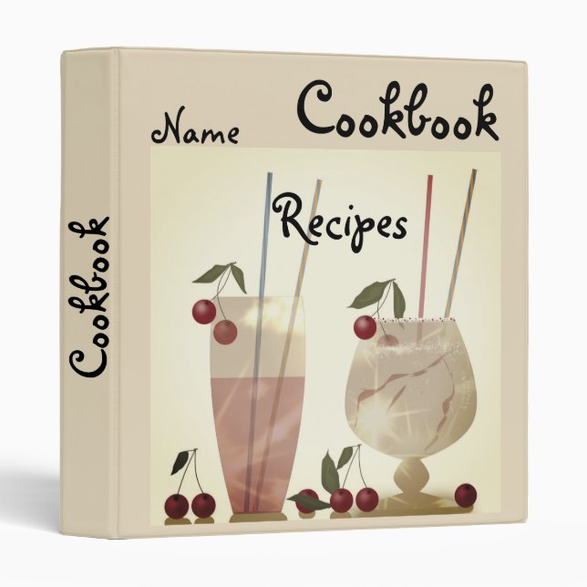 Cookbook, book recipes 3 ring binder (Front/Spine)
