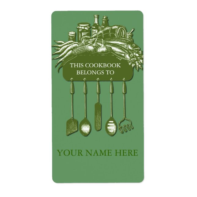 Cookbook Collection Bookplate ..green (Front)