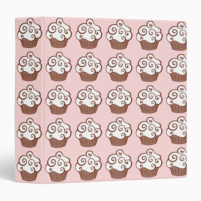 Cookbook Cupcake Recipe Organizer Binder Gift (Front/Spine)