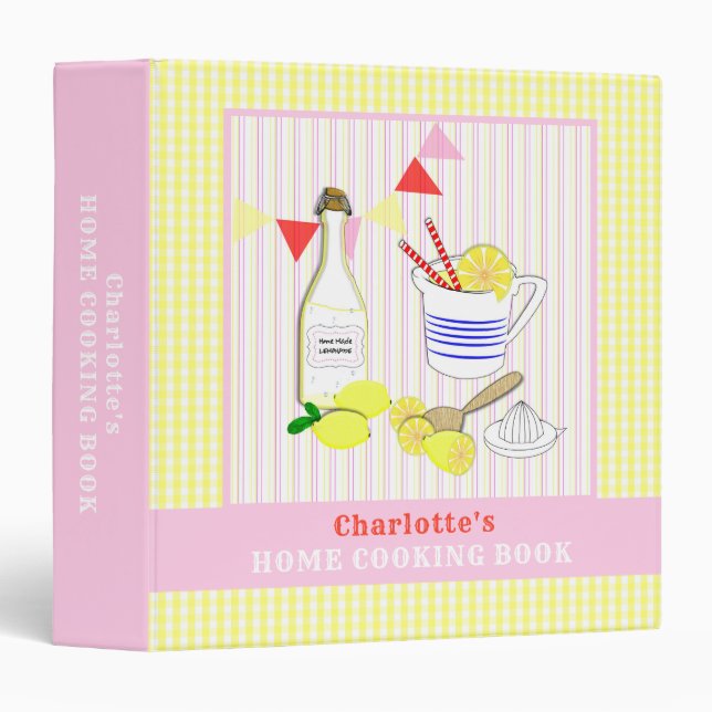Cookbook Cute Homely Personalized 3 Ring Binder (Front/Spine)