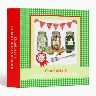 Cookbook Cute Homely Personalized 3 Ring Binder