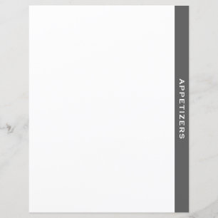 Cookbook Divider   Gray & White   Appetizers