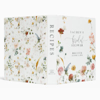 Cookbook Elegant Watercolor Flowers Shower Recipe