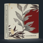 Cookbook | Modern Zen Watercolor Leaf | Burgundy 3 Ring Binder<br><div class="desc">Cookbook recipe binder for organizing your family's recipes, meal planning or other subject. Features an artistic abstract design in a cream, burgundy and gray color palette with custom coordinating text. Shown with "COOKBOOK" on the front cover in stylish typography and custom family name cookbook on the spine, this modern cookbook...</div>