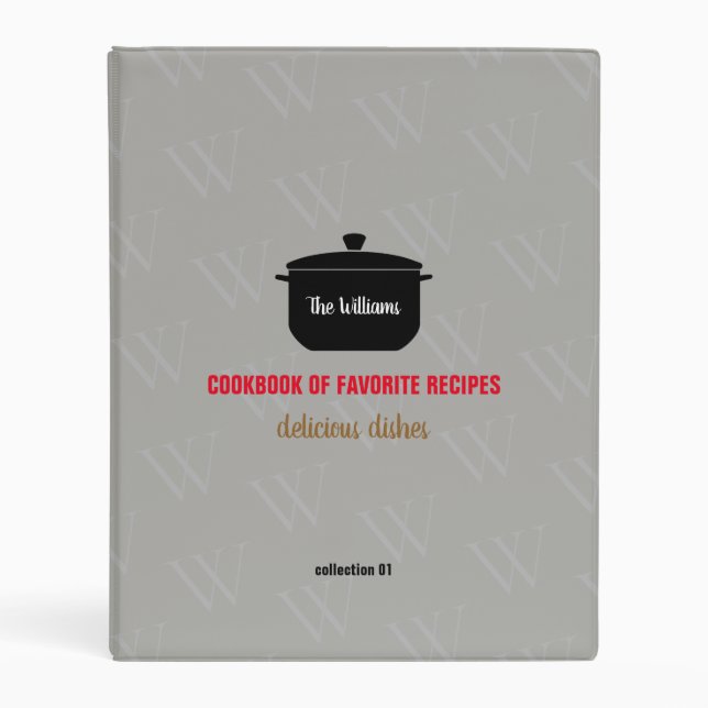 cookbook of family delicious dishes gray mini binder (Front)