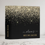 Cookbook Recipe Book Gold Black Glitter Monogram 3 Ring Binder<br><div class="desc">Gold and Black Faux Foil Metallic Sparkle Glitter Brushed Metal Monogram Name Cookbook - Recipe Book Binder. This makes the perfect sweet 16 birthday,  wedding,  bridal shower,  anniversary,  baby shower or bachelorette party gift for someone that loves glam luxury and chic styles.</div>