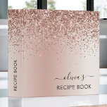 Cookbook Rose Gold - Blush Pink Glitter Monogram 3 Ring Binder<br><div class="desc">Rose Gold - Blush Pink Faux Foil Metallic Sparkle Glitter Brushed Metal Monogram Name Cookbook - Recipe Book Binder. This makes the perfect sweet 16 birthday,  wedding,  bridal shower,  anniversary,  baby shower or bachelorette party gift for someone that loves glam luxury and chic styles.</div>