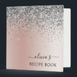 Cookbook Rose Gold Blush Pink Glitter Silver 3 Ring Binder<br><div class="desc">Silver and Rose Gold - Blush Pink Faux Foil Metallic Sparkle Glitter Brushed Metal Monogram Name Cookbook - Recipe Book Binder. This makes the perfect sweet 16 birthday,  wedding,  bridal shower,  anniversary,  baby shower or bachelorette party gift for someone that loves glam luxury and chic styles.</div>