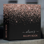 Cookbook Rose Gold Pink Black Glitter Monogram<br><div class="desc">Rose Gold- Blush Pink and Black Faux Foil Metallic Sparkle Glitter Brushed Metal Monogram Name Cookbook - Recipe Book Binder. This makes the perfect sweet 16 birthday,  wedding,  bridal shower,  anniversary,  baby shower or bachelorette party gift for someone that loves glam luxury and chic styles.</div>