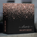Cookbook Rose Gold Pink Black Glitter Monogram 3 Ring Binder<br><div class="desc">Rose Gold- Blush Pink and Black Faux Foil Metallic Sparkle Glitter Brushed Metal Monogram Name Cookbook - Recipe Book Binder. This makes the perfect sweet 16 birthday,  wedding,  bridal shower,  anniversary,  baby shower or bachelorette party gift for someone that loves glam luxury and chic styles.</div>