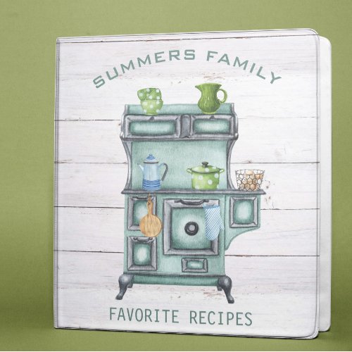 Cookbook Watercolor Country Kitchen Recipe Family  3 Ring Binder