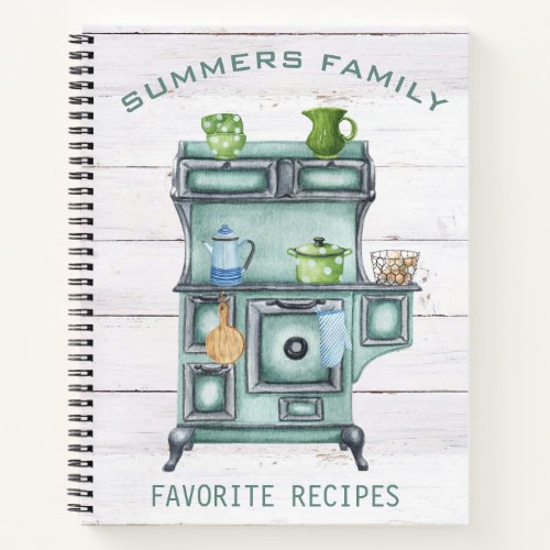Cookbook Watercolor Country Kitchen Recipe Family Notebook