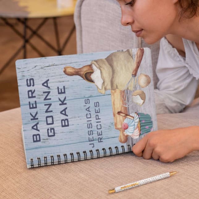 Cookbook Watercolor Recipes Baking Bake Monogram Notebook (Creator Uploaded)