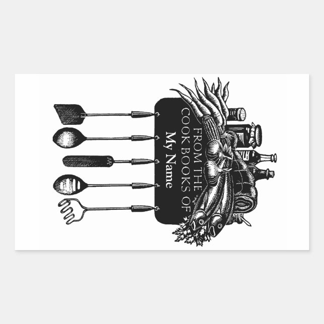 Cookbooks Bookplate Sticker (Front)