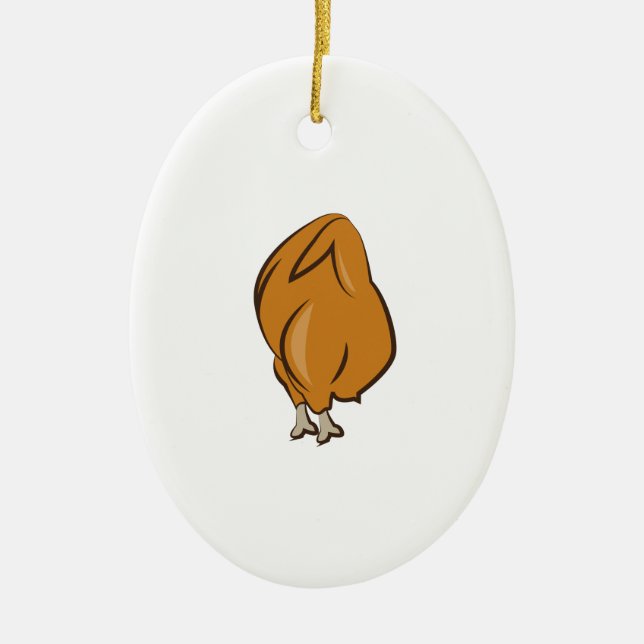 Cooked Chicken Ceramic Ornament (Front)