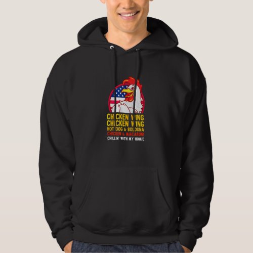 Cooked Chicken Wing Chicken Wing Hot Dog Bologna M Hoodie