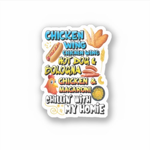 Cooked Chicken Wing Chicken Wing Hot Dog Bologna M Sticker